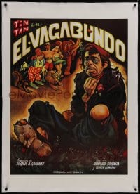 8m199 EL VAGABUNDO linen 28x40 Spanish commercial poster 1990s Ernesto Garcia Cabral art of Tin-Tan!