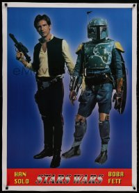 8m209 STAR WARS linen 27x39 Italian commercial poster 1980 Harrison Ford as Han Solo w/ Boba Fett!
