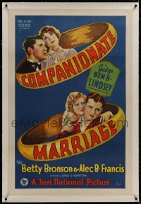 8m285 COMPANIONATE MARRIAGE linen 1sh 1928 two couples symbolically trapped by their wedding rings!