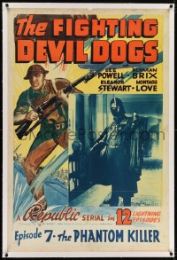 8m310 FIGHTING DEVIL DOGS linen chapter 7 1sh 1938 Bennett, photo of The Lightning, Phantom Killer!