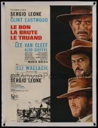 8m064 GOOD, THE BAD & THE UGLY linen French 23x31 1968 Clint Eastwood, Lee Van Cleef, Wallach, Leone