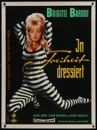 8m036 ONLY FOR LOVE linen German 1963 Roger Vadim, different Hans Luhrs art of sexy Brigitte Bardot!