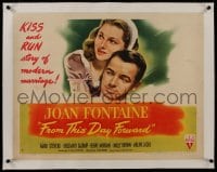 8m230 FROM THIS DAY FORWARD linen 1/2sh 1946 Joan Fontaine & Mark Stevens, a modern marriage!