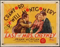 8m233 LAST OF MRS. CHEYNEY linen 1/2sh 1937 jewel thief Joan Crawford, Powell, Montgomery, rare!