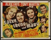 8m237 SALLY, IRENE & MARY linen style A 1/2sh 1938 pretty Alice Faye, Jimmy Durante & Fred Allen!