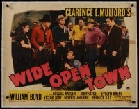 8m239 WIDE OPEN TOWN linen 1/2sh 1941 William Boyd as Hopalong Cassidy, Brent, Hayden, Clyde, rare!