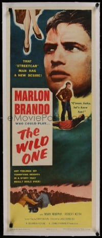 8m225 WILD ONE linen insert 1953 that Streetcar man Marlon Brando has a new desire, rare!