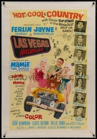 8m369 LAS VEGAS HILLBILLYS linen 1sh 1966 Ferlin Husky with sexy Jayne Mansfield & Mamie Van Doren!