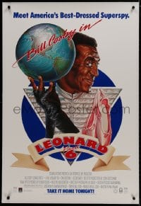 8m214 LEONARD PART 6 linen 28x41 video poster 1987 superspy Bill Cosby has to save the world again!