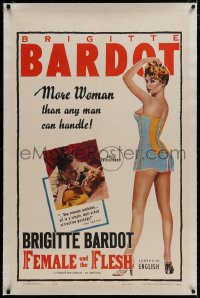 8m374 LIGHT ACROSS THE STREET linen 1sh R1960 sexy Brigitte Bardot in Female and the Flesh!