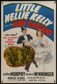 8m375 LITTLE NELLIE KELLY linen style D 1sh 1940 Judy Garland, George M. Cohan Broadway show, rare!
