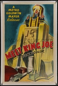8m387 MEET KING JOE linen 1sh 1949 great art of average Joe who is industrial master of the world!