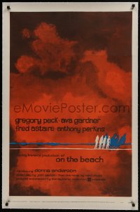8m410 ON THE BEACH linen style B 1sh 1959 Stanley Kramer classic, art of doomsday nuclear explosion!