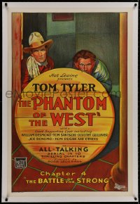 8m418 PHANTOM OF THE WEST linen chap 4 1sh 1931 Tom Tyler all-talking serial, Battle of the Strong!