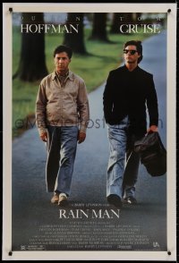 8m432 RAIN MAN linen 1sh 1988 Tom Cruise & autistic Dustin Hoffman, directed by Barry Levinson!