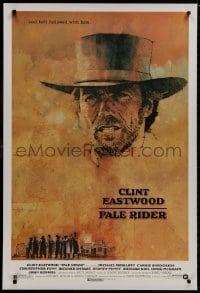 8m212 PALE RIDER linen 26x40 REPRO poster 1985 art of cowboy Clint Eastwood by C. Michael Dudash!