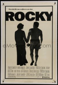 8m435 ROCKY linen 1sh 1976 boxer Sylvester Stallone, Talia Shire, John G. Avildsen boxing classic!