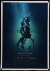 8m443 SHAPE OF WATER linen style B int'l Spanish language 1sh 2017 Guillermo del Toro fantasy!