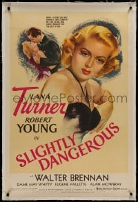 8m450 SLIGHTLY DANGEROUS linen style D 1sh 1943 satins & sables brought out the best in Lana Turner!