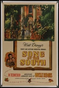 8m452 SONG OF THE SOUTH linen 1sh 1946 Walt Disney's first live-action musical drama, Uncle Remus!