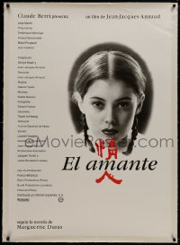 8m030 LOVER linen Spanish 1992 Jean-Jacques Annaud's L'Amant, close portrait of young Jane March!