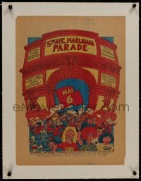 8m168 5TH AVE. MARIJUANA PARADE linen 17x23 special poster 1970s P. Bramley art of protesters!