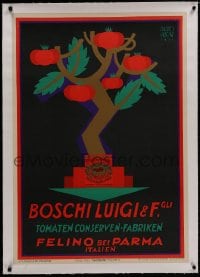 8m156 BOSCHI LUIGI & F.GLI linen 26x38 Italian advertising poster 1926 Carboni art of tomato plant!