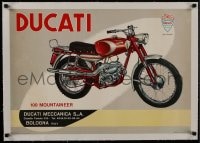 8m158 DUCATI linen 19x28 Italian advertising poster 1965 art of the Mountaineer 100 motorcycle!