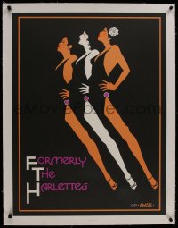 8m146 FORMERLY THE HARLETTES linen 25x33 music poster 1977 Richard Amsel art of sexy singers!