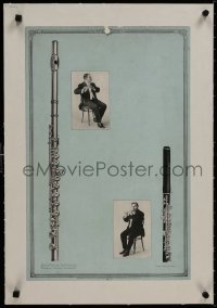 8m151 VICTOR TALKING MACHINE COMPANY linen 14x22 music poster #7 1931 art of musicians & flute!
