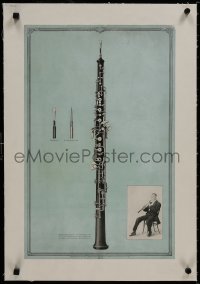 8m152 VICTOR TALKING MACHINE COMPANY linen 14x22 music poster #8 1931 art of musician & oboe!