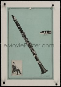 8m148 VICTOR TALKING MACHINE COMPANY linen 14x22 #10 music poster 1931 art of musician & clarinet!
