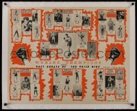 8m193 WORLD CHAMPIONS & PAST GREATS OF THE PRIZE RING linen 22x28 special poster 1940s boxing stars!
