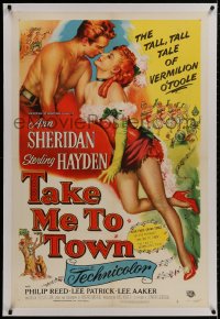 8m468 TAKE ME TO TOWN linen 1sh 1953 the tall, tall tale of sexy Ann Sheridan & Sterling Hayden!