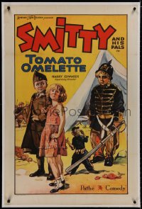 8m476 TOMATO OMELETTE linen 1sh 1929 great art of Donald Harris as Smitty & His Pals, ultra rare!