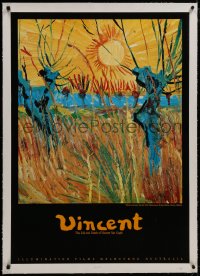 8m483 VINCENT linen 1sh 1988 Life and Death, great image of Van Gogh's painting, Willows at Sunset!