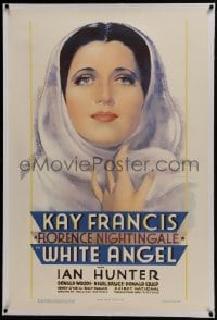 8m489 WHITE ANGEL linen 1sh 1936 art of angelic beautiful Kay Francis as Florence Nightingale, rare!