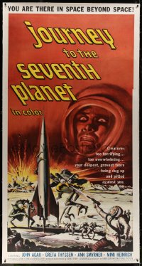 8p027 JOURNEY TO THE SEVENTH PLANET linen 3sh 1961 they have terryfing powers of mind over matter!