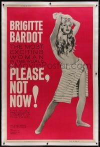 8p019 ONLY FOR LOVE linen 40x60 1963 Roger Vadim's Please Not Now, full-length sexy Brigitte Bardot!