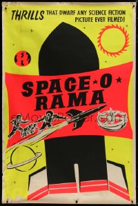 8p015 SPACE O RAMA dayglo 40x60 1950s thrills dwarf any science fiction picture ever filmed, rare!