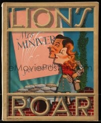 8p203 LION'S ROAR exhibitor magazine June 1942 Kapralik art of Garson & Pidgeon in Mrs. Miniver!