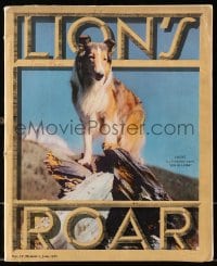 8p217 LION'S ROAR exhibitor magazine June 1945 Lassie on the cover + cool Kapralik fold-out ads!