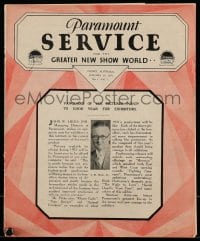 8p185 PARAMOUNT SERVICE Australian exhibitor magazine Jan 15, 1931 Marx Bros in Animal Crackers!