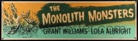 8p008 MONOLITH MONSTERS paper banner 1957 cool different sci-fi art of living skyscrapers!