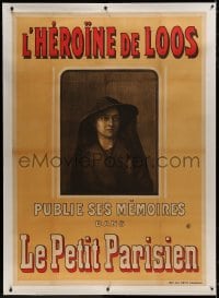 8p063 L'HEROINE DE LOOS linen 43x61 French advertising poster 1915 WWI's Emilenne Moreau-Evrand!