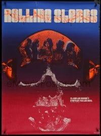 8p001 SYMPATHY FOR THE DEVIL 35x47 special poster 1970 art of The Rolling Stones in skull, rare!