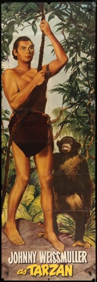 8p122 TARZAN & THE HUNTRESS promo brochure 1947 Weissmuller, unfolds to 21x62 color poster, rare!