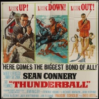 8r034 THUNDERBALL 6sh 1965 art of Sean Connery as James Bond by Robert McGinnis & Frank McCarthy!