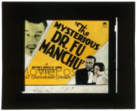 8r032 MYSTERIOUS DR FU MANCHU glass slide 1929 Warner Oland, young Jean Arthur, Hamilton, rare!