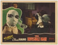 8r160 INVISIBLE MAN LC #5 R1947 James Whale, H.G. Wells, c/u of bandaged Claude Rains & O'Connor!